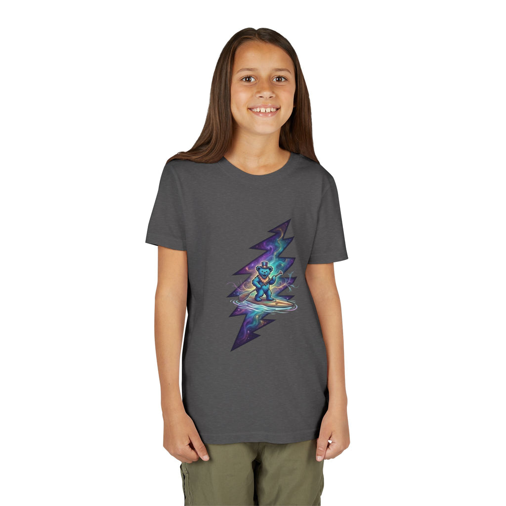 Grateful Dead Cosmic Surfing Bear Youth Tee | Lightning Bolt Space Art
