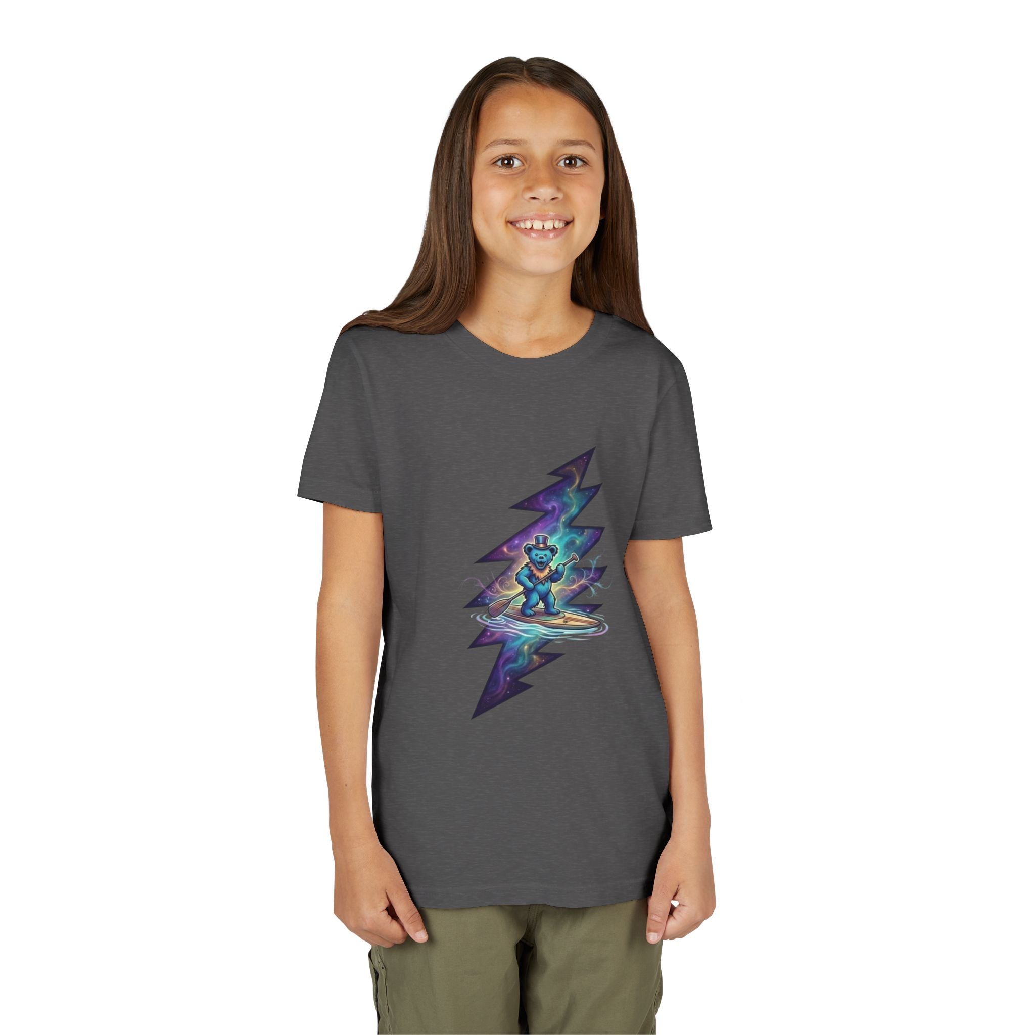 Grateful Dead Cosmic Surfing Bear Youth Tee | Lightning Bolt Space Art
