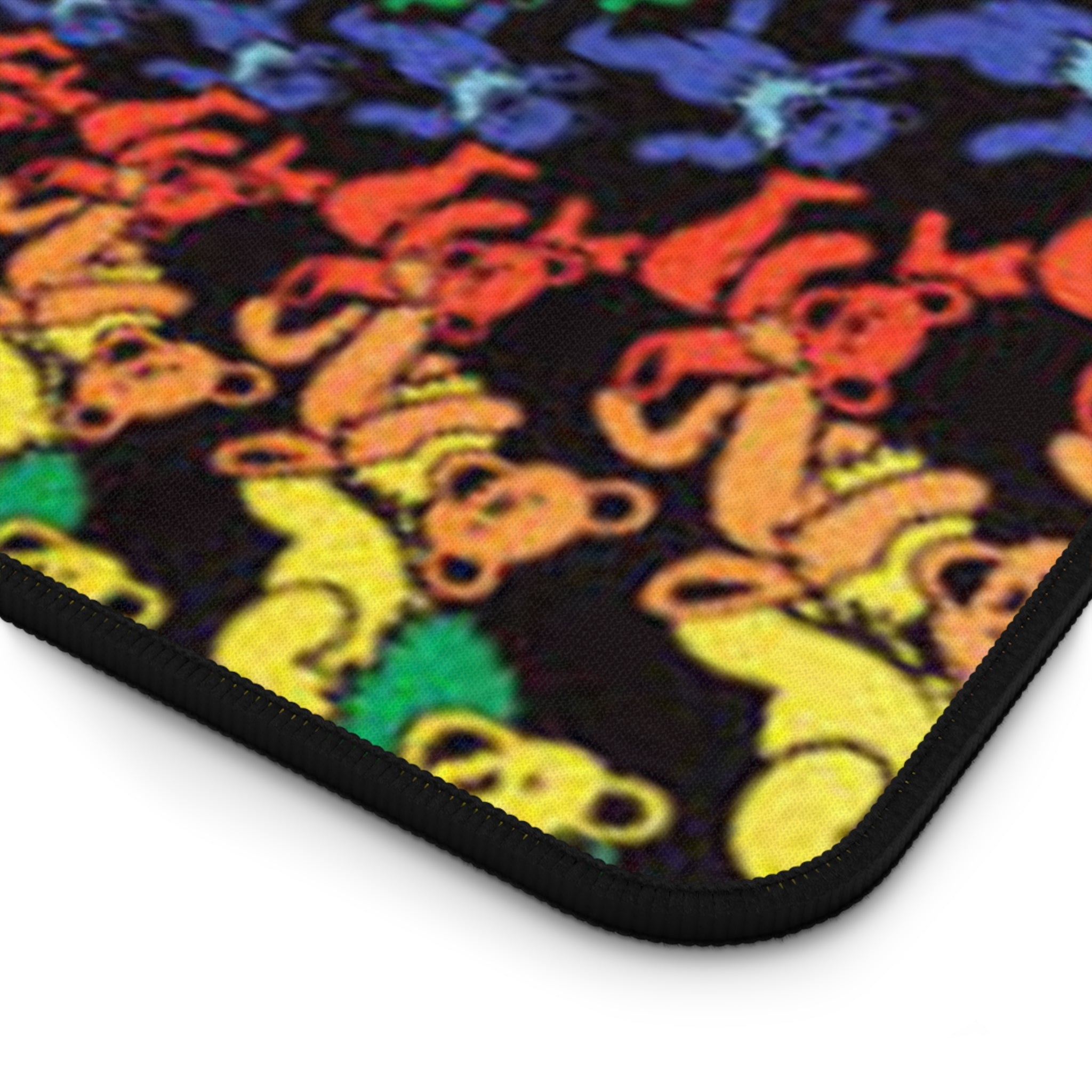 Grateful Dead Bear Rainbow Spiral Skull Pattern Desk Mat | Psychedelic Mouse Pad, gift for a deadhead