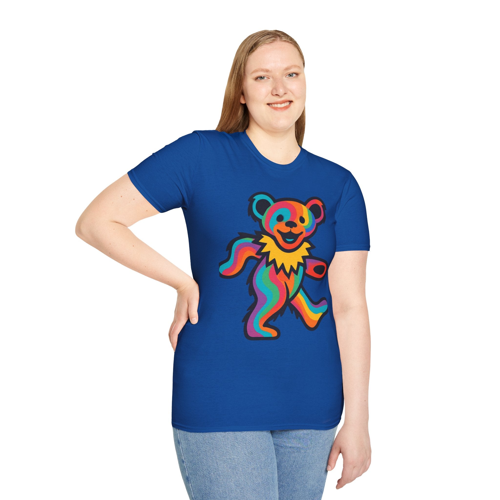 Colorful Dancing Bear T-Shirt | Rainbow Psychedelic Grateful Dead Style