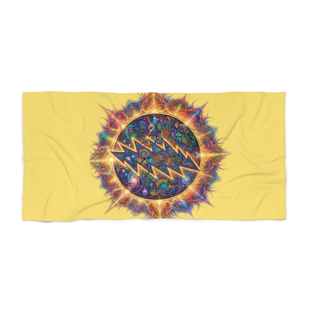 Woodland Lightning Bolt Beach Towel | Grateful Dead Surf Design