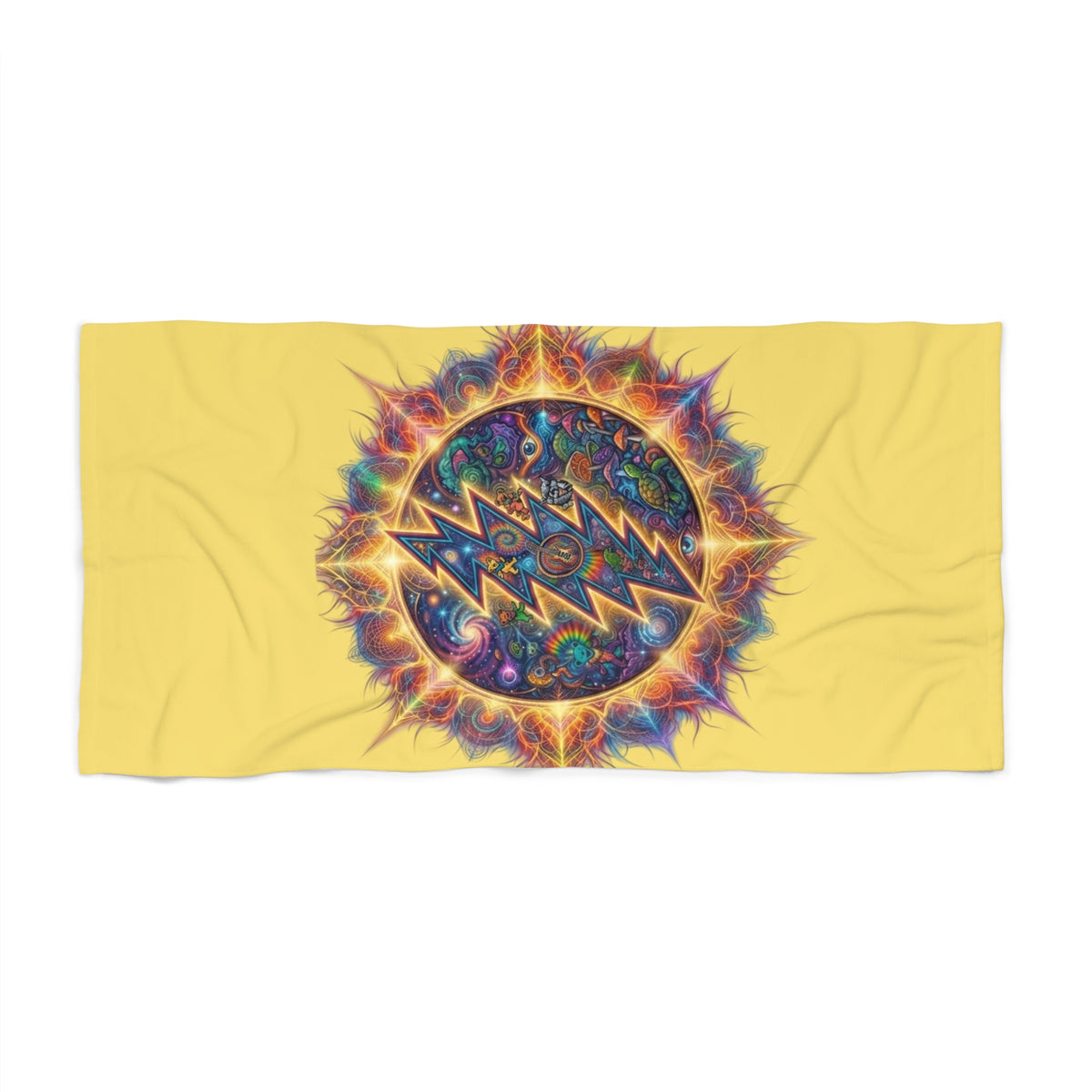 Woodland Lightning Bolt Beach Towel | Grateful Dead Surf Design