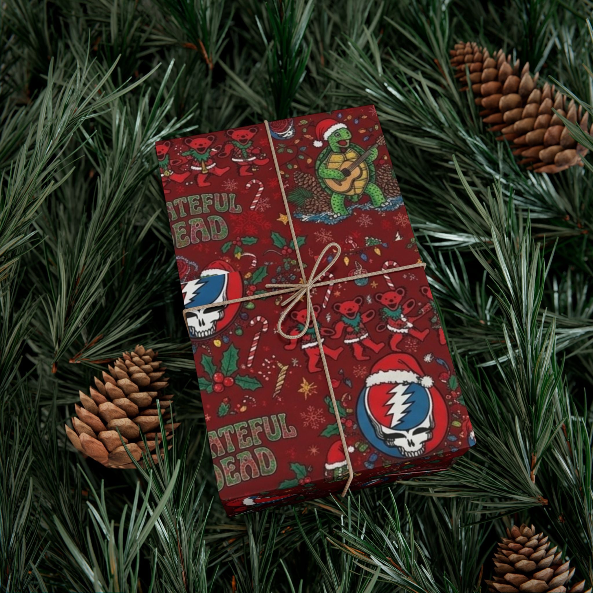 Grateful Dead Pattern Gift Wrap Papers | Christmas Holiday Wrapping Paper