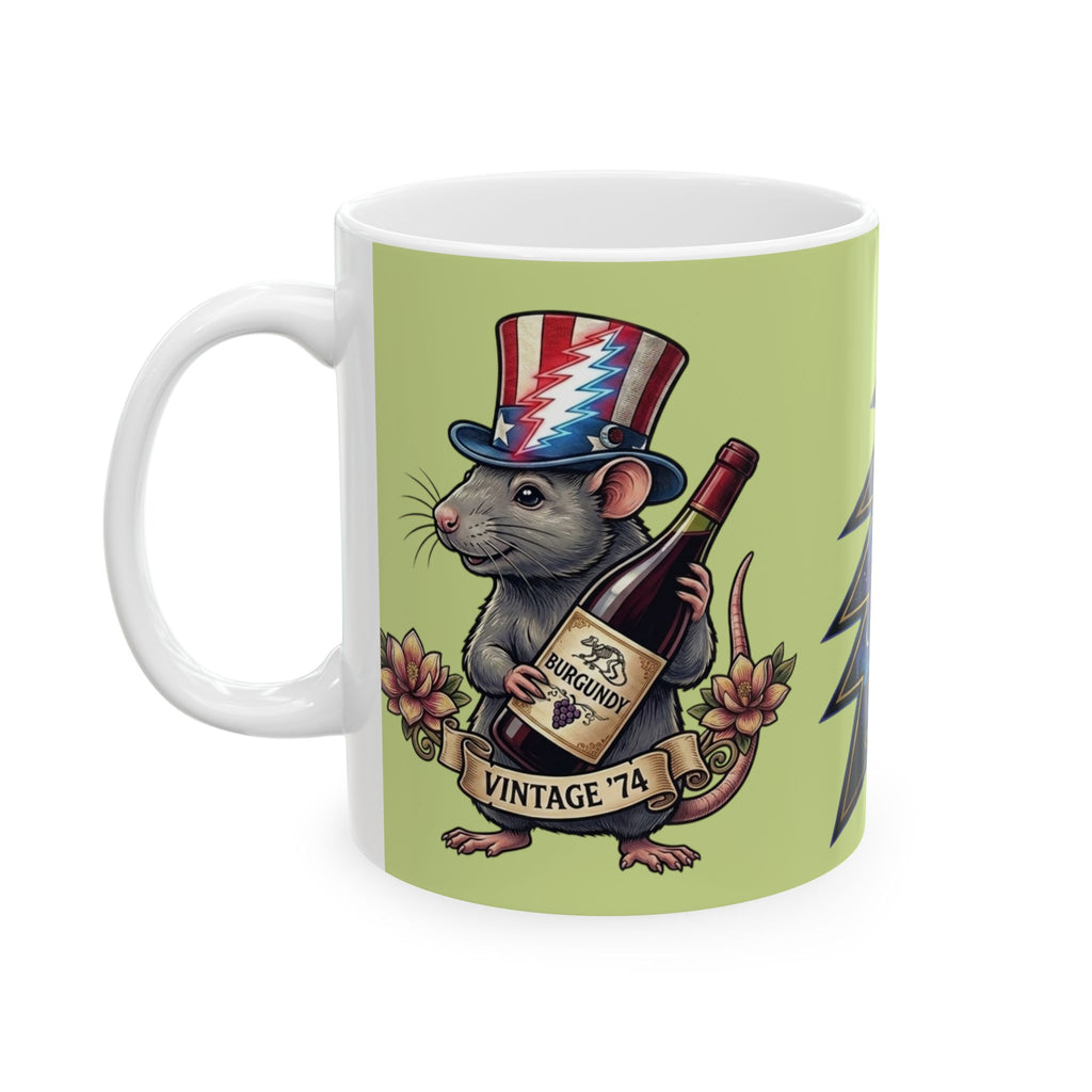 Grateful Dead Wharf Rat  Steal Your Face Skull Mug | Ceramic Coffee Tea Cup, Gift for a deadhead