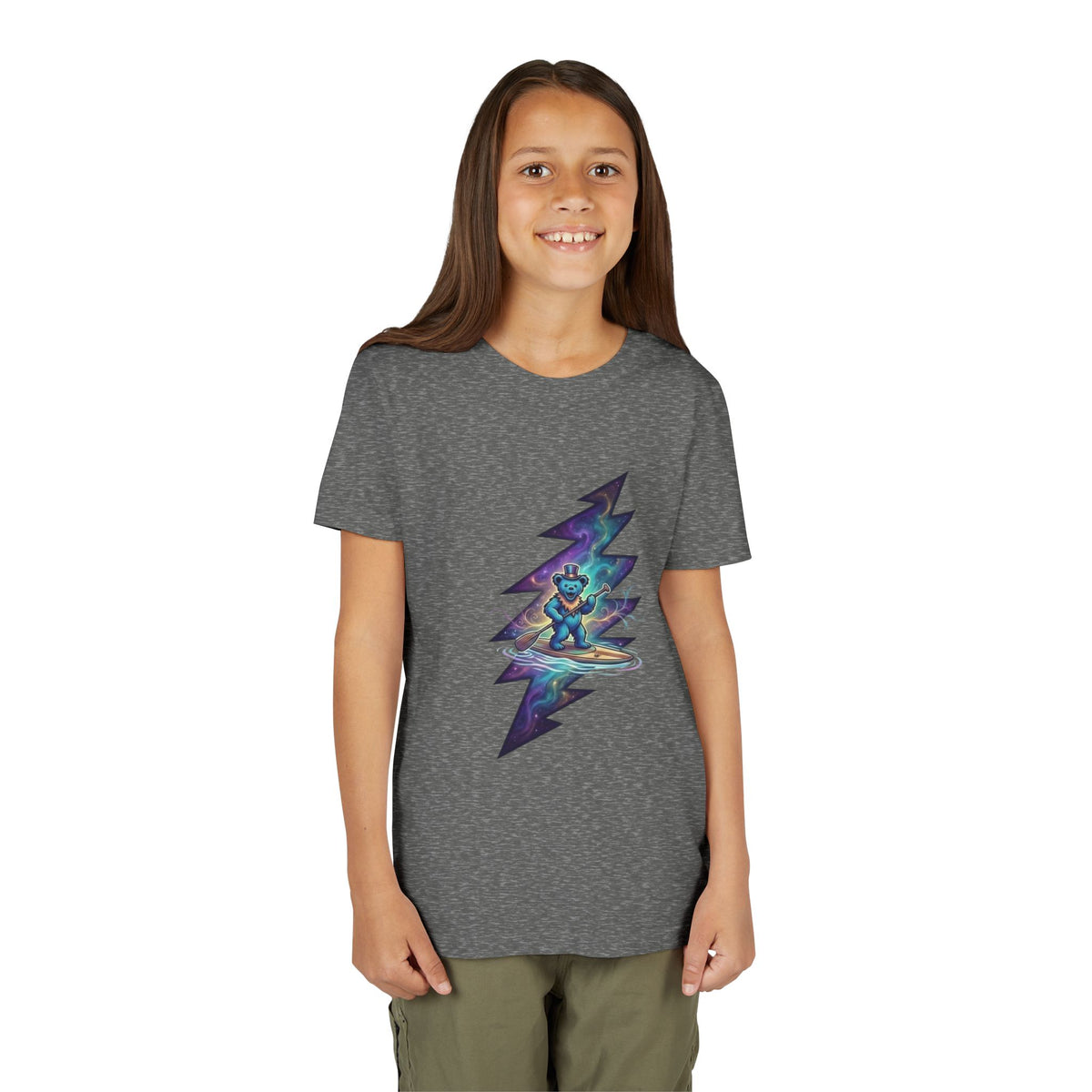 Grateful Dead Cosmic Surfing Bear Youth Tee | Lightning Bolt Space Art