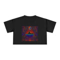 Cats down under the stars Psychedelic Sunrise Diamond Skull Tee | Crop Top