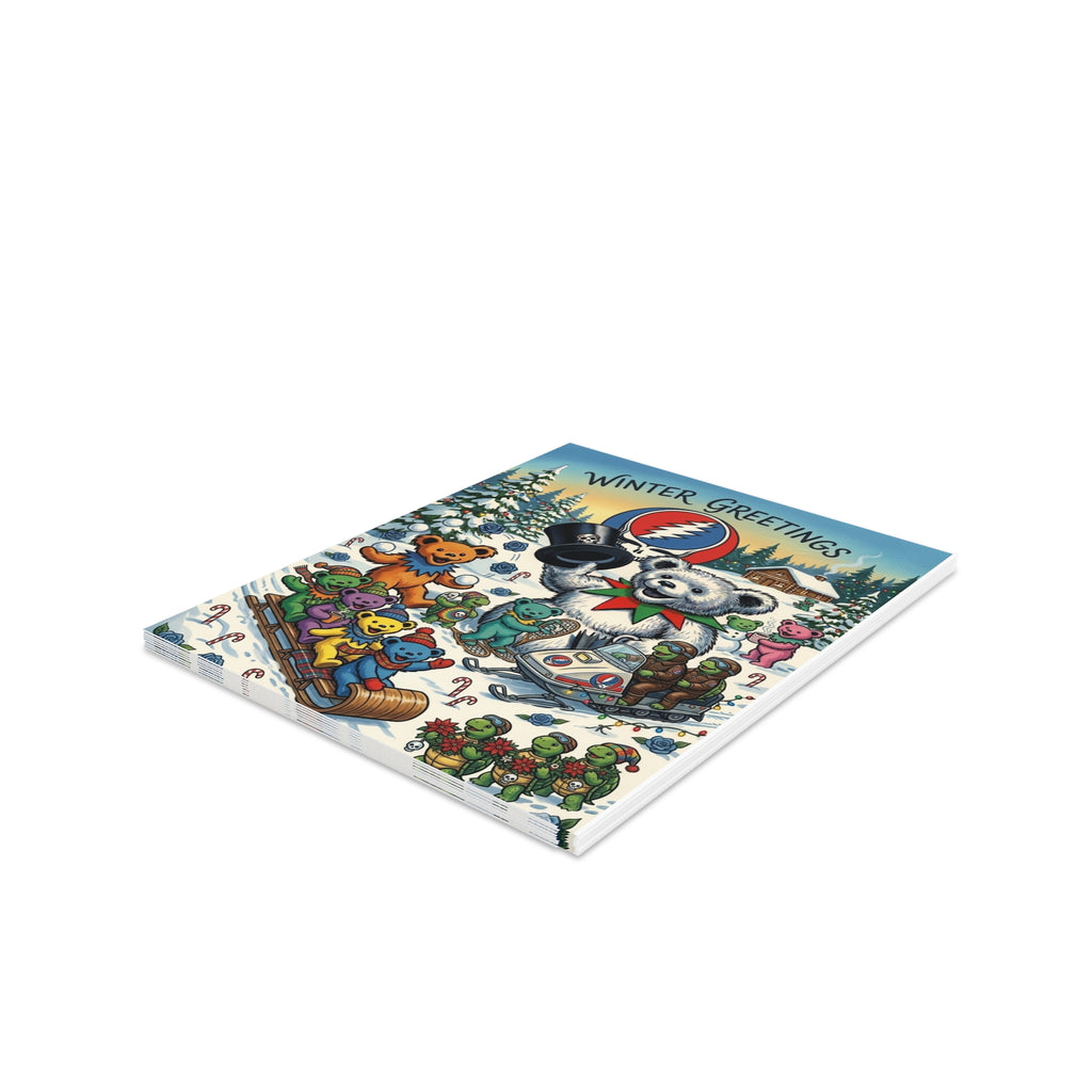 Grateful Dead Winter Greetings Bear Holiday Cards, Gift for deadhead