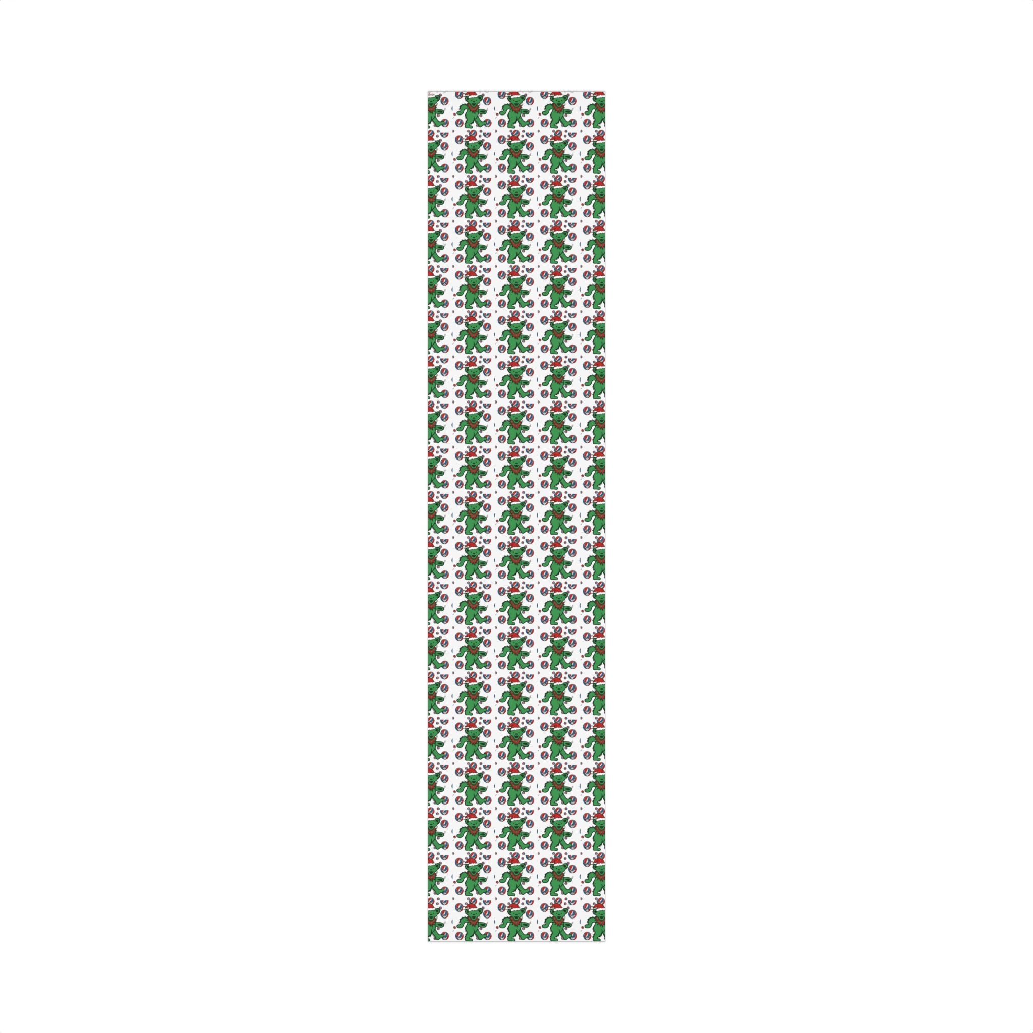 Dancing Bear Santa hat Gift Wrap Paper | Grateful Dead holiday wrapping paper