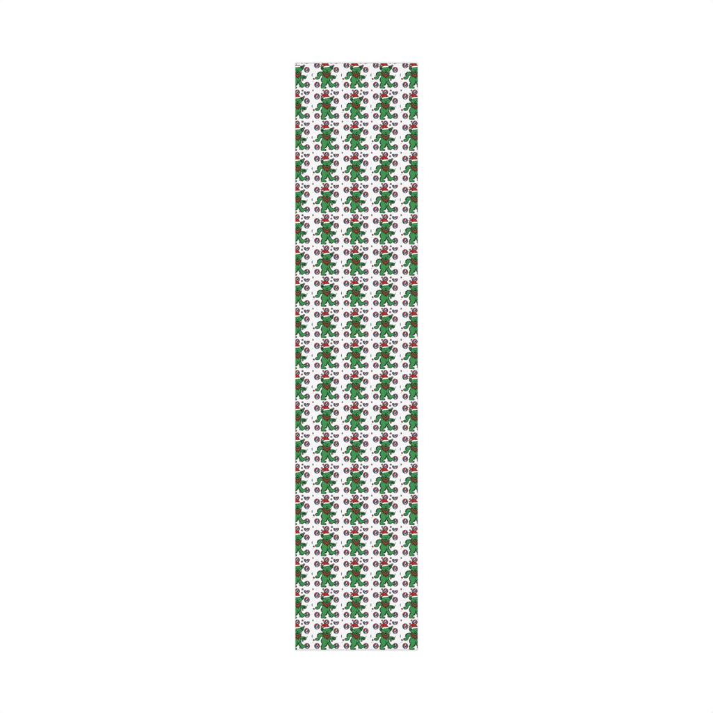 Dancing Bear Santa hat Gift Wrap Paper | Grateful Dead holiday wrapping paper