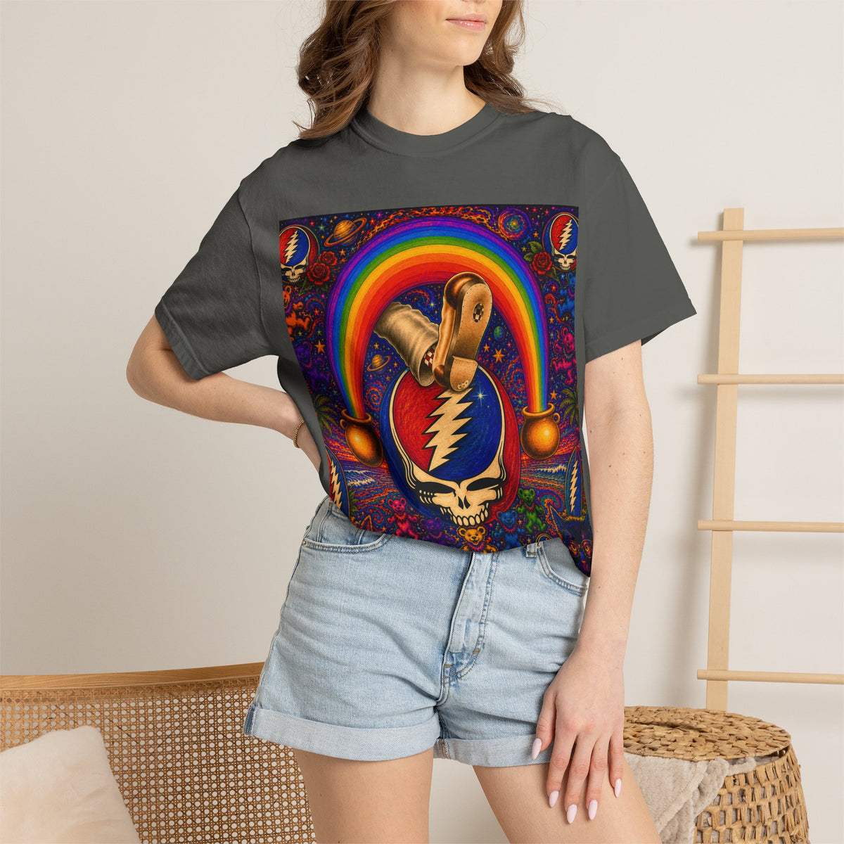 Steal Your Face Skull with RainbowT-Shirt | Psychedelic Rock Tee