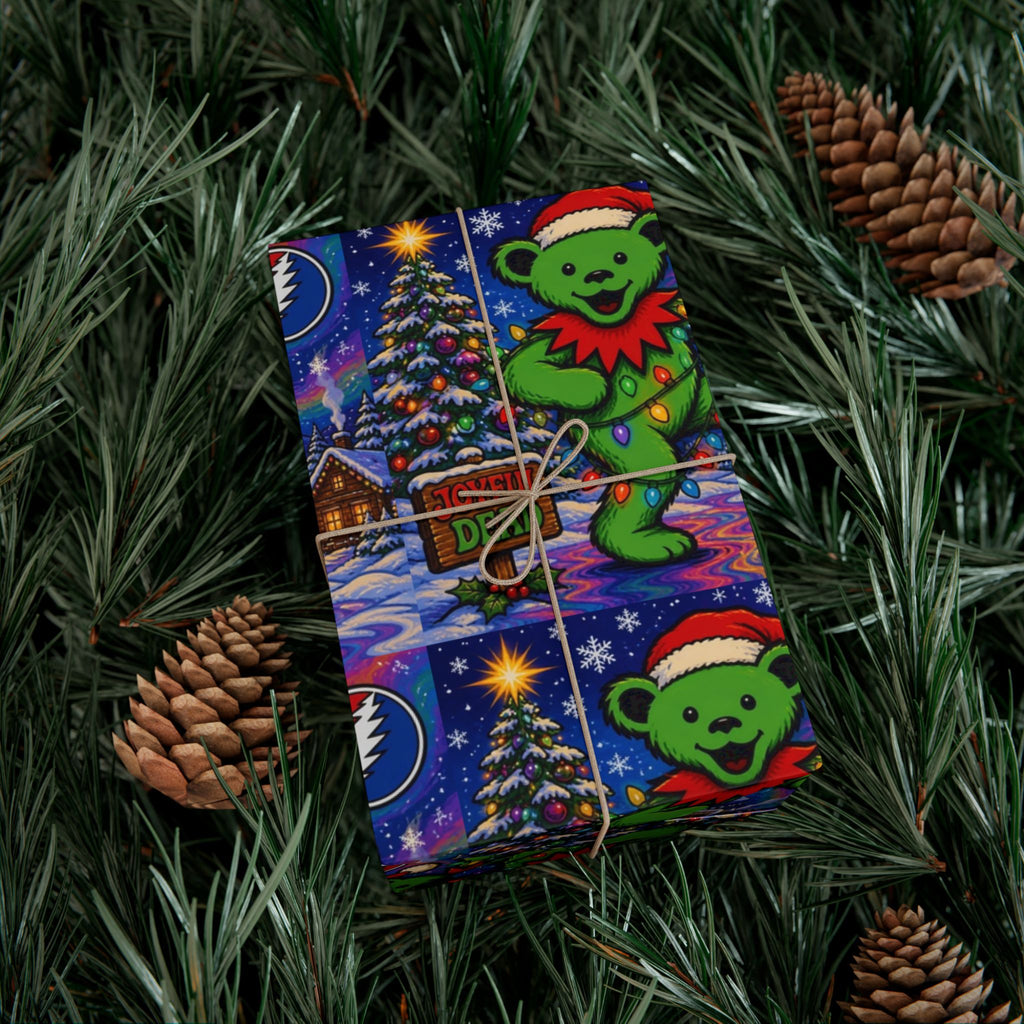 Grateful Dead Bear Christmas wrapping paper | Gift Wrap Papers