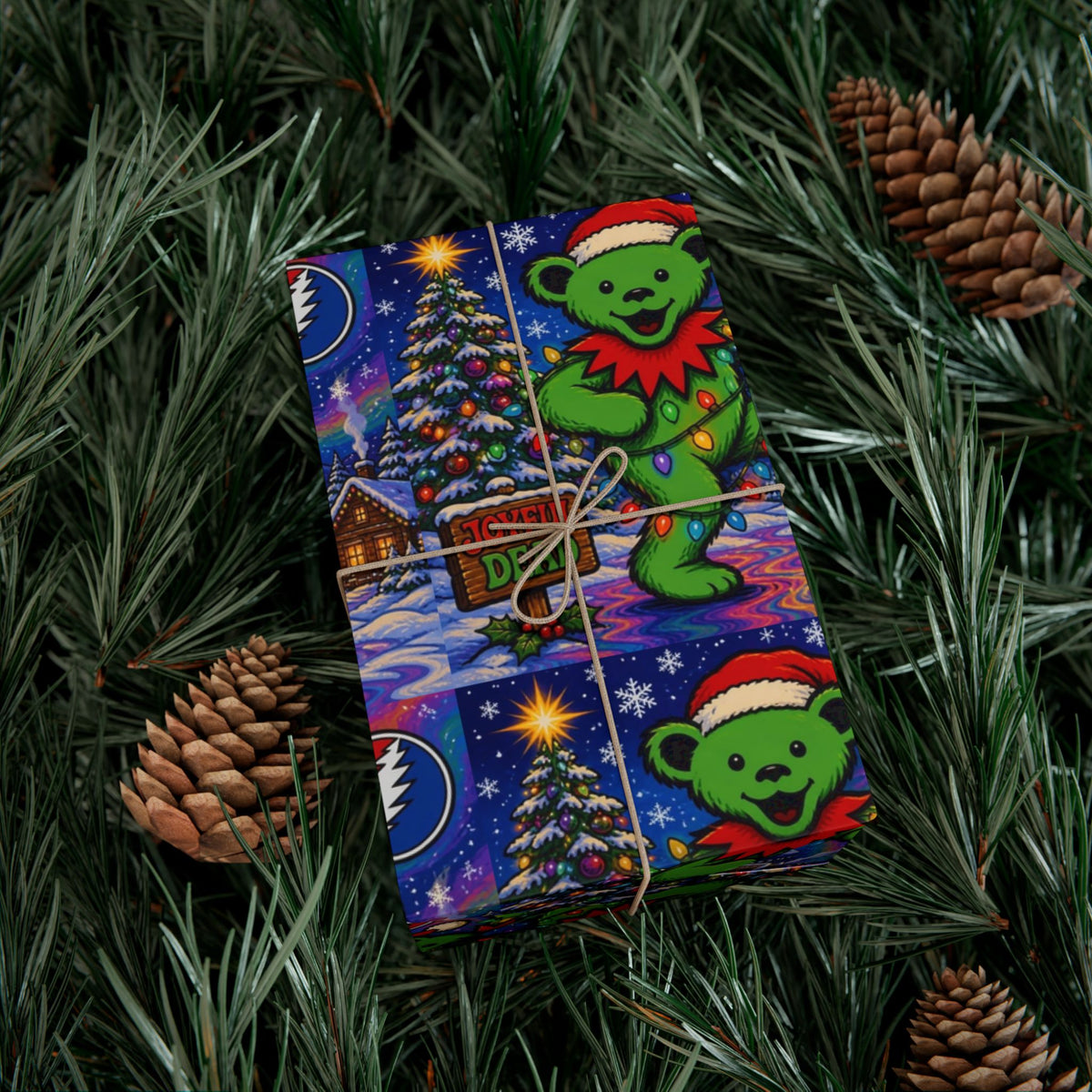 Grateful Dead Bear Christmas wrapping paper | Gift Wrap Papers