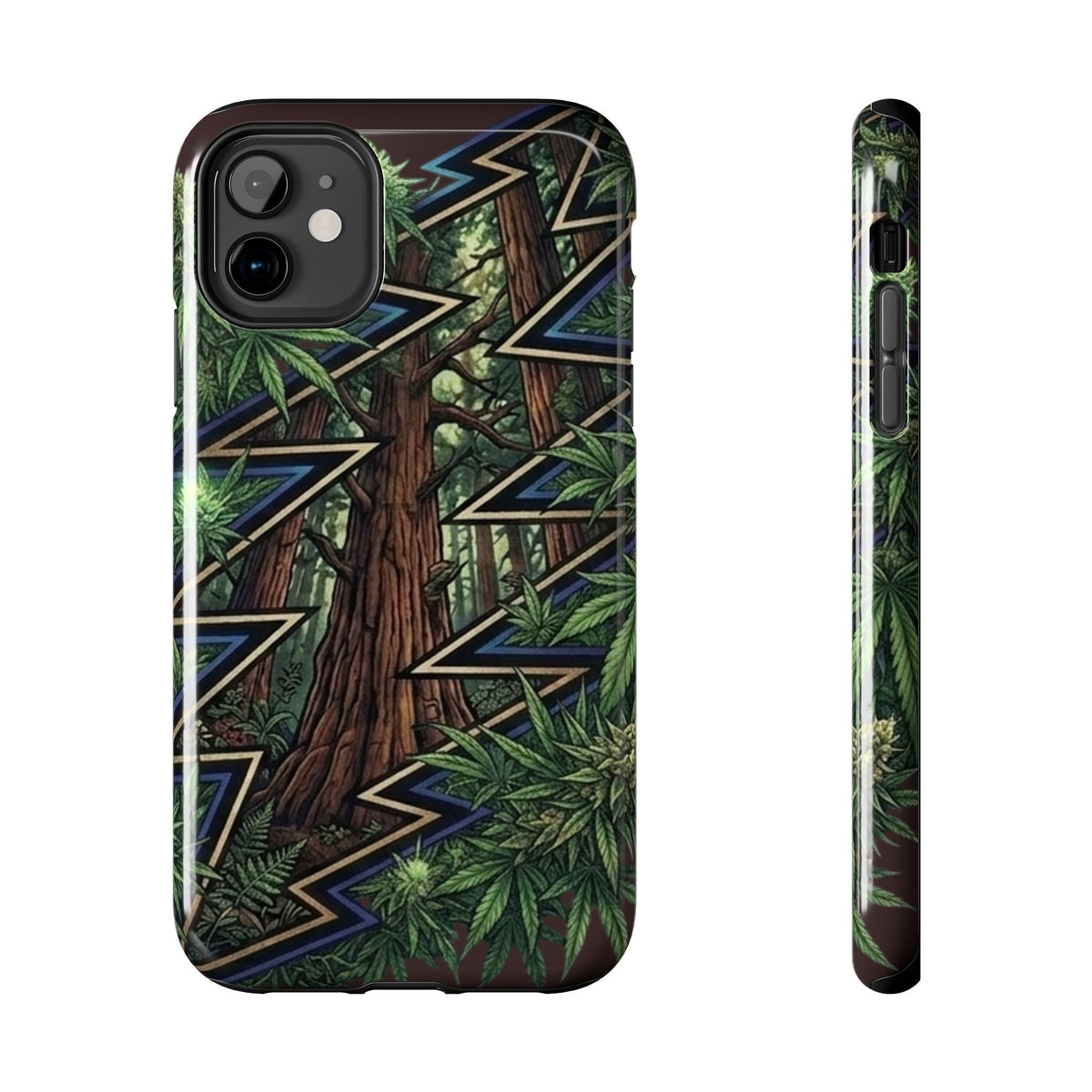 Grateful Dead Norcal Redwood Forest Geometric Lightning Phone Case | Tough Phone Cases