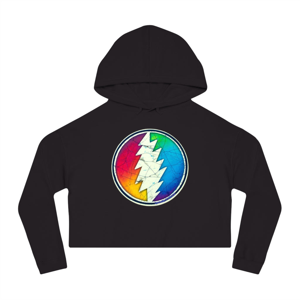 Grateful Dead Bears Cropped Hooded Sweatshirt | Vintage Band Hoodie