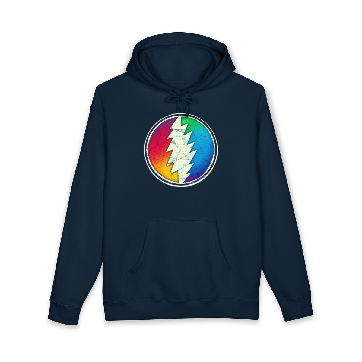 Grateful Dead Rainbow Lightning Bolt Circle Hoodie | Psychedelic Grateful Dead Style, gift for a deadhead