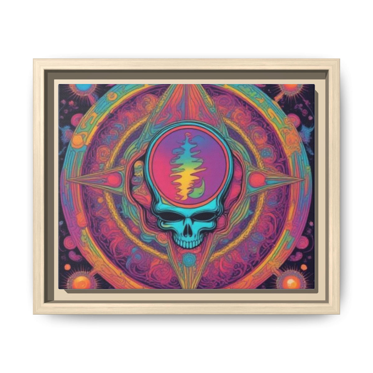 Psychedelic Skull Mandala Matte Canvas