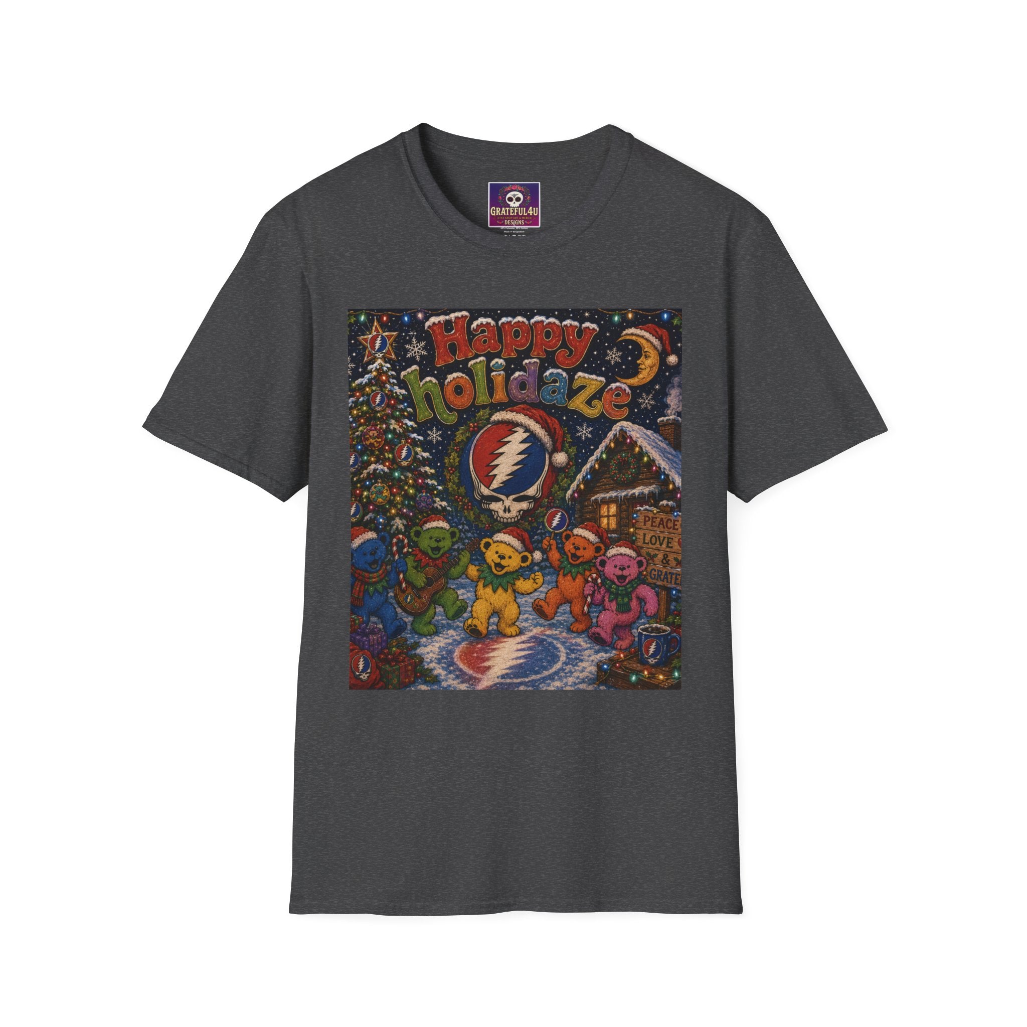 Happy Holidaze Grateful Dead Holiday T-Shirt | Steal Your Face Santa Christmas Tee