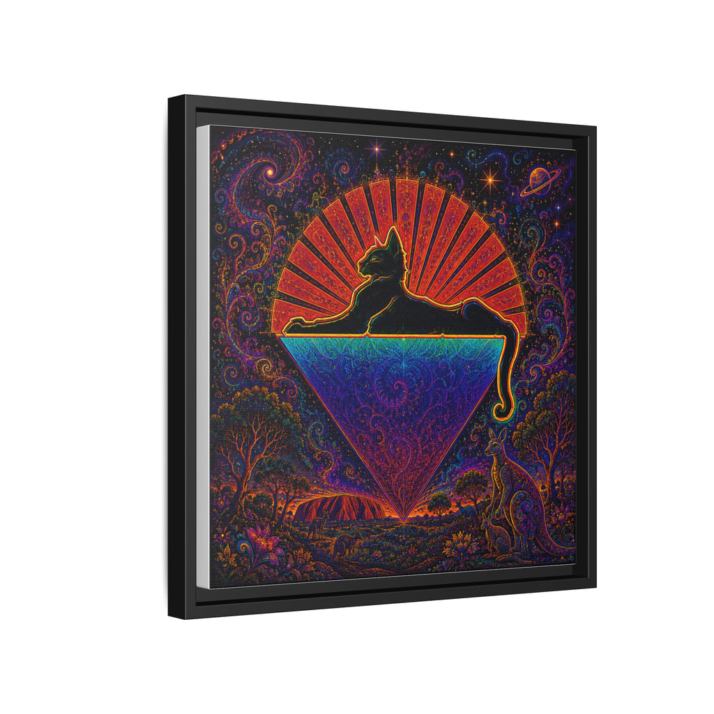 Cats down under the stars Mystic Cat Silhouette Canvas