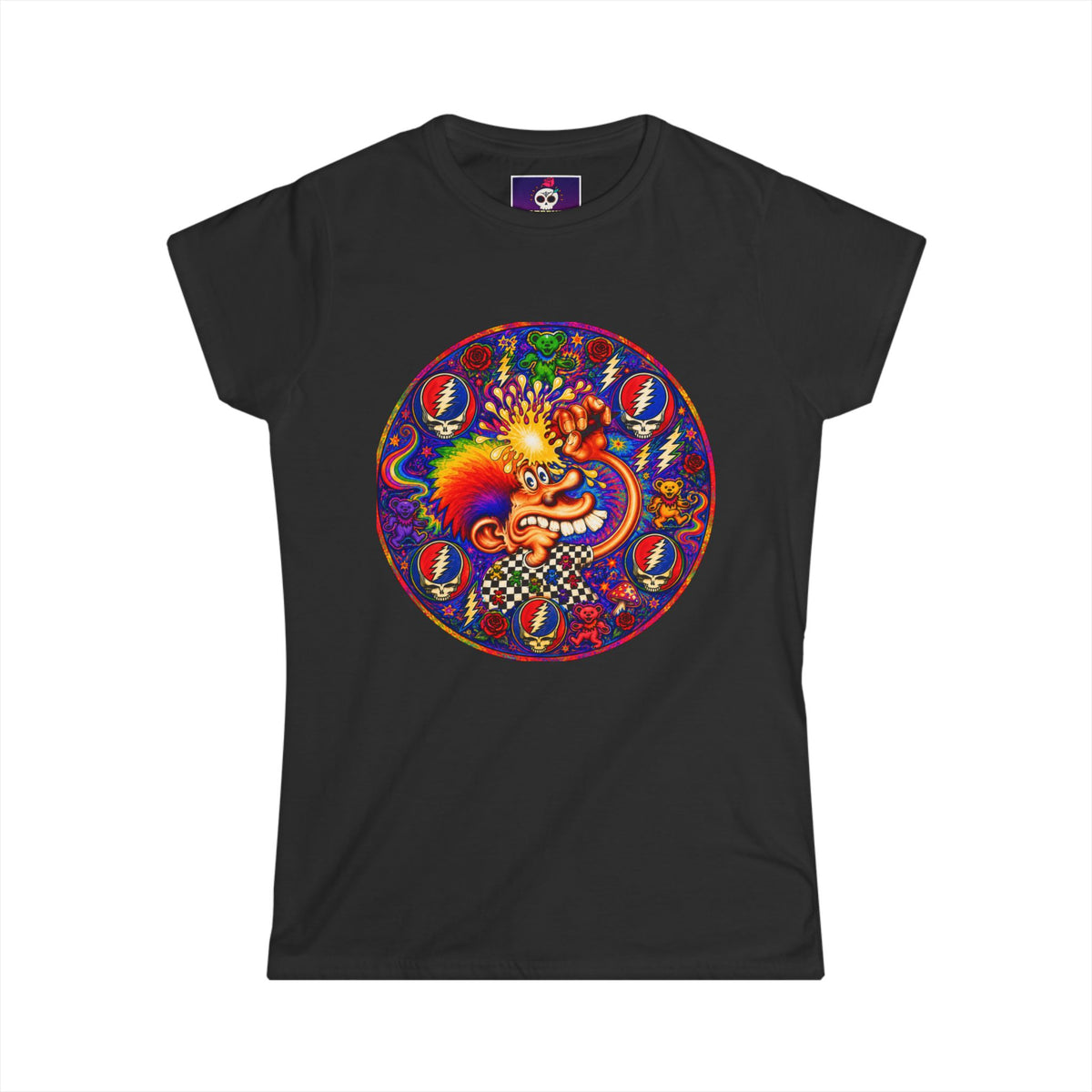 Psychedelic Grateful Dead Steal Your Face  Tee | Retro Hippie Band Art