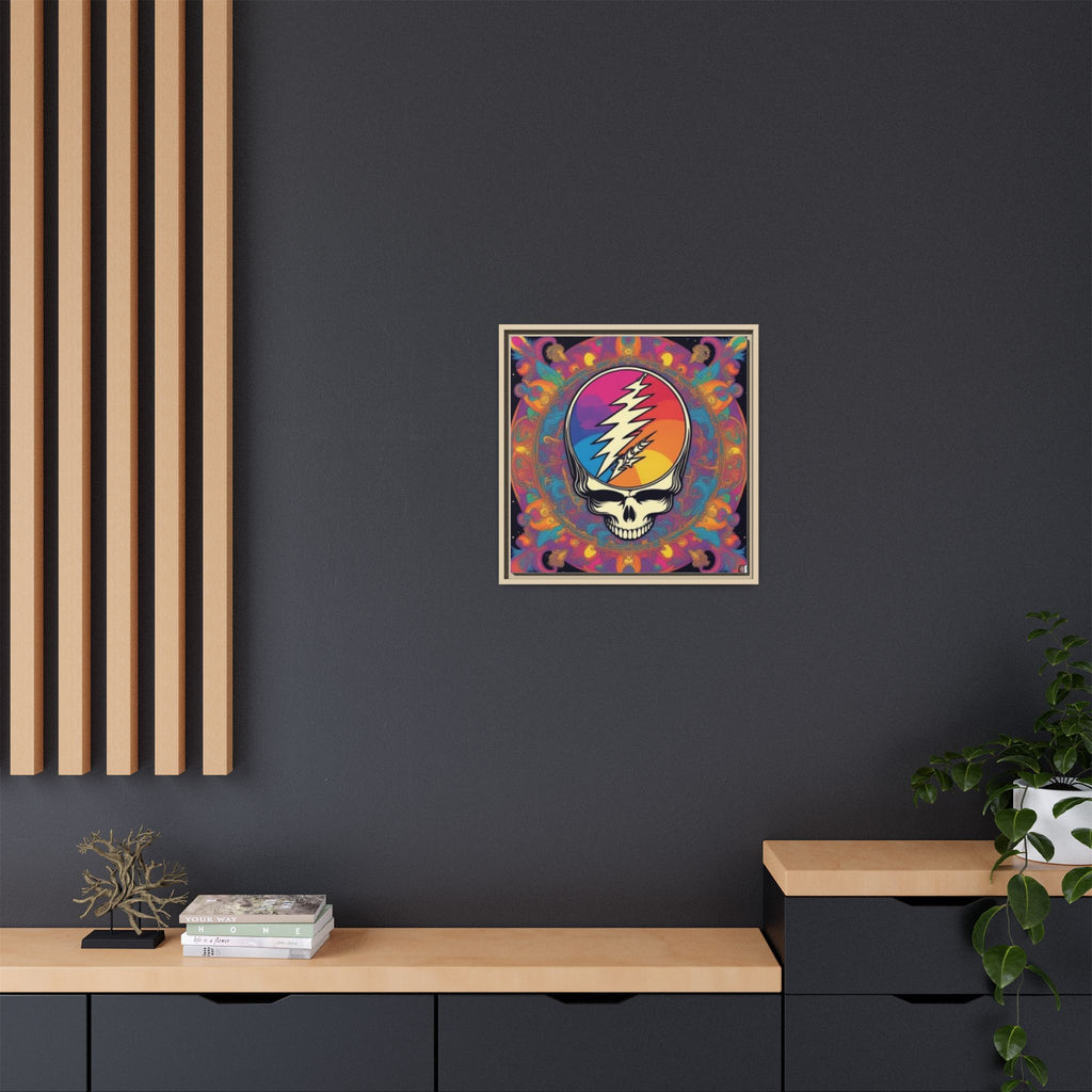 Psychedelic Lightning Skull Matte Canvas Framed | Grateful Dead Wall Art