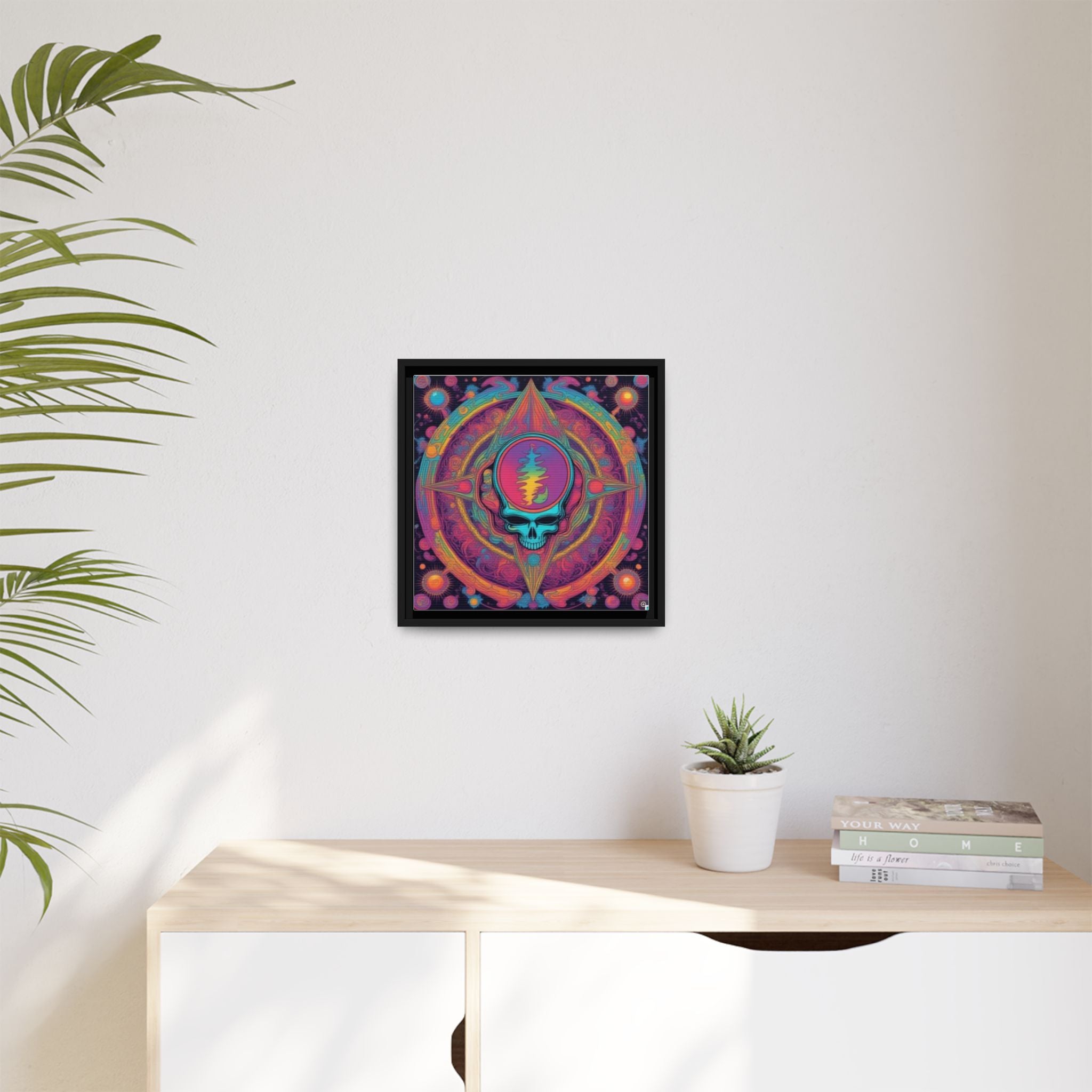 Psychedelic Skull Mandala Matte Canvas