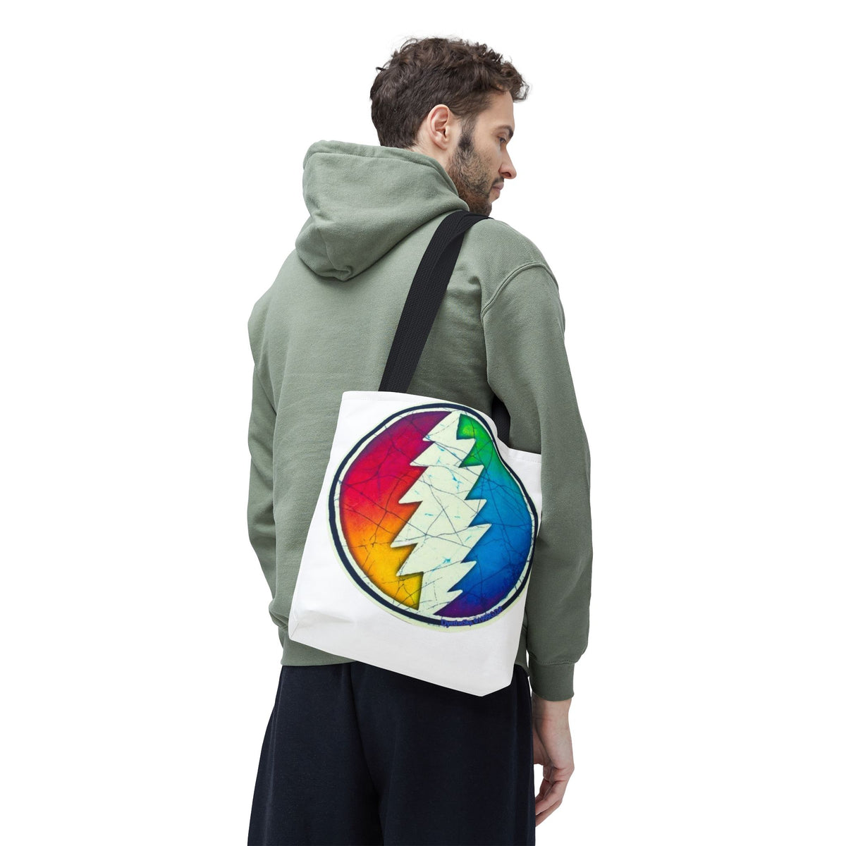 Rainbow Steal Your Face Tote Bag | Psychedelic Grateful Dead Circle