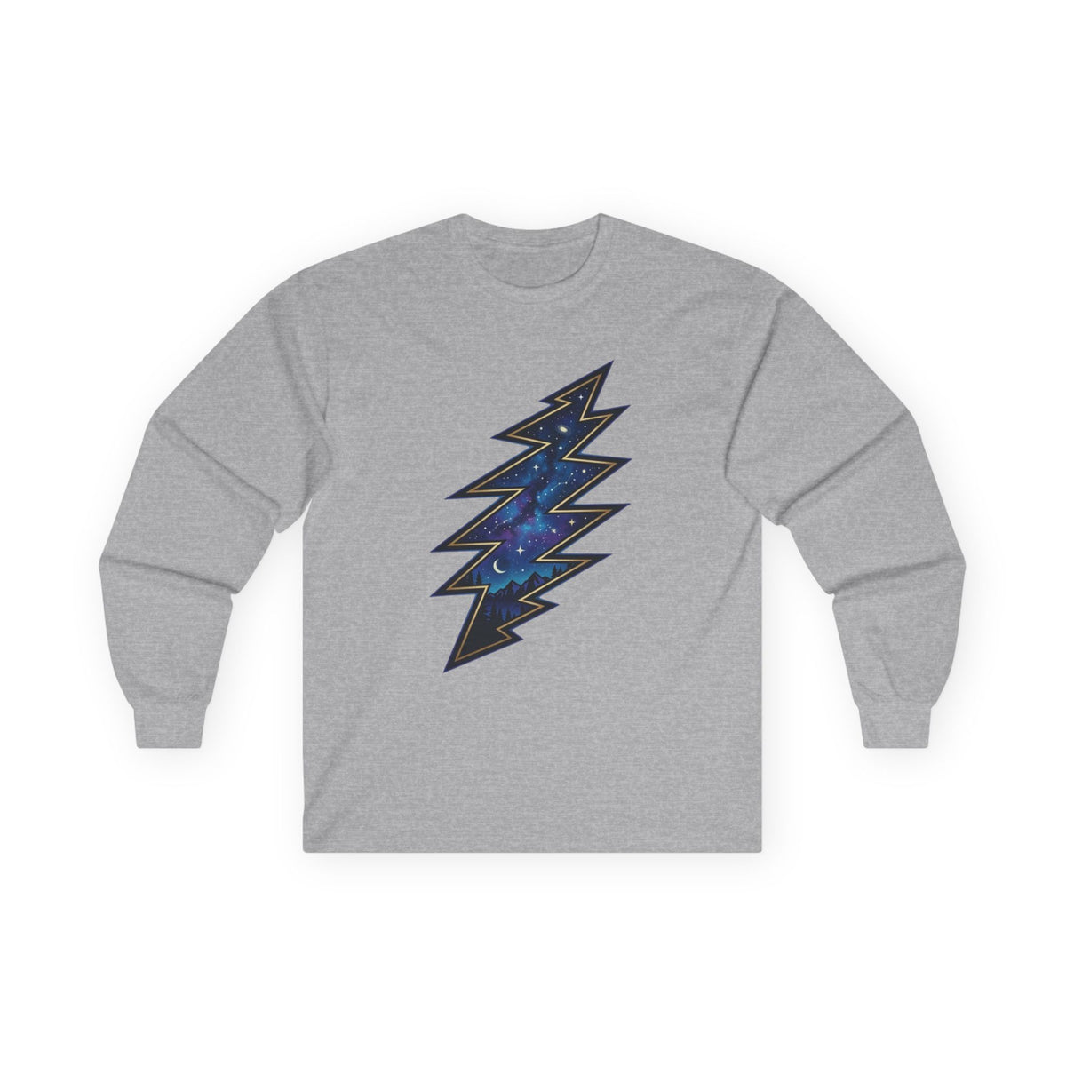 Galaxy Lightning Bolt Long Sleeve Tee | Space Skull Grateful Dead Inspired