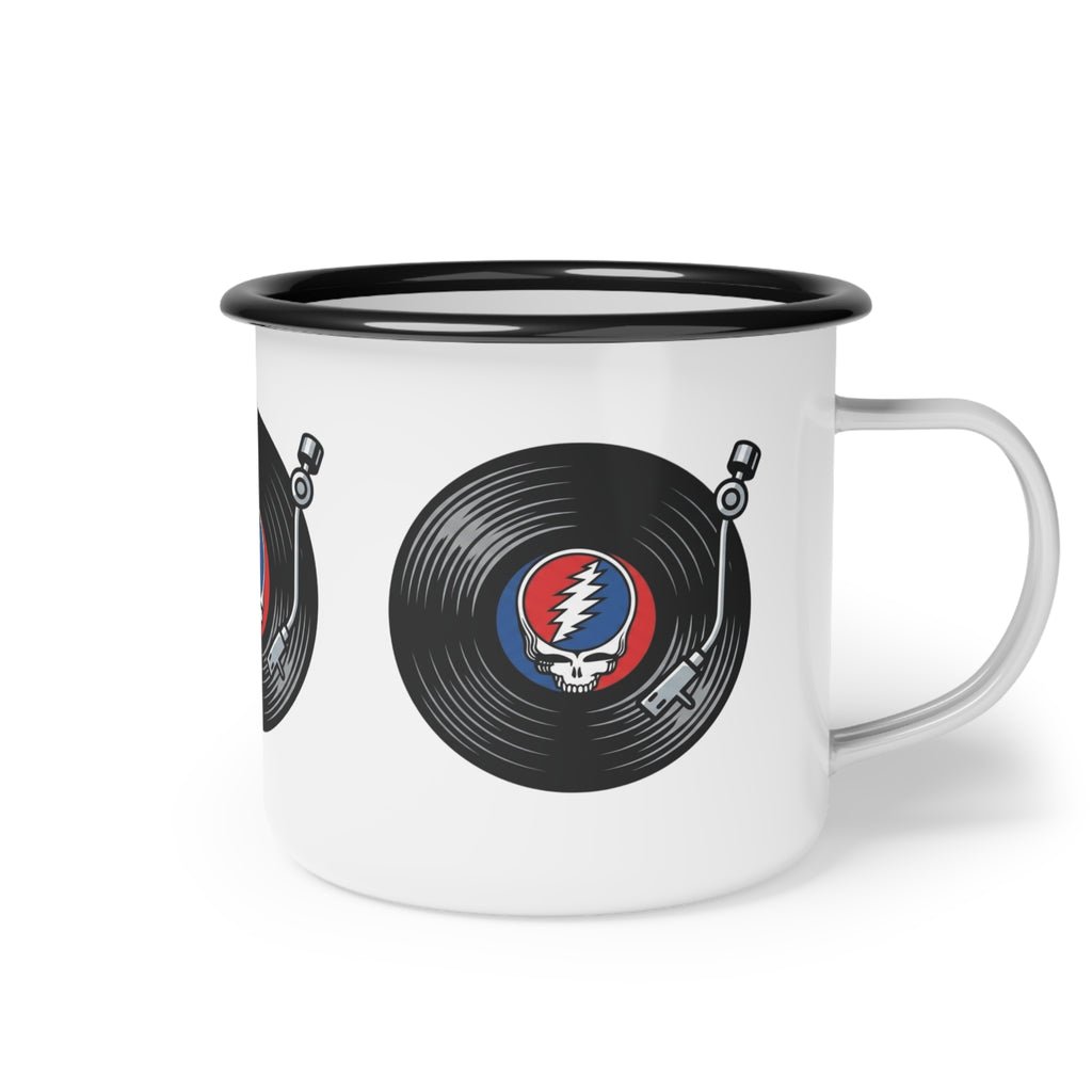 Grateful Dead Skull Lightning Record enamel camp cup | Vinyl Turntable Design