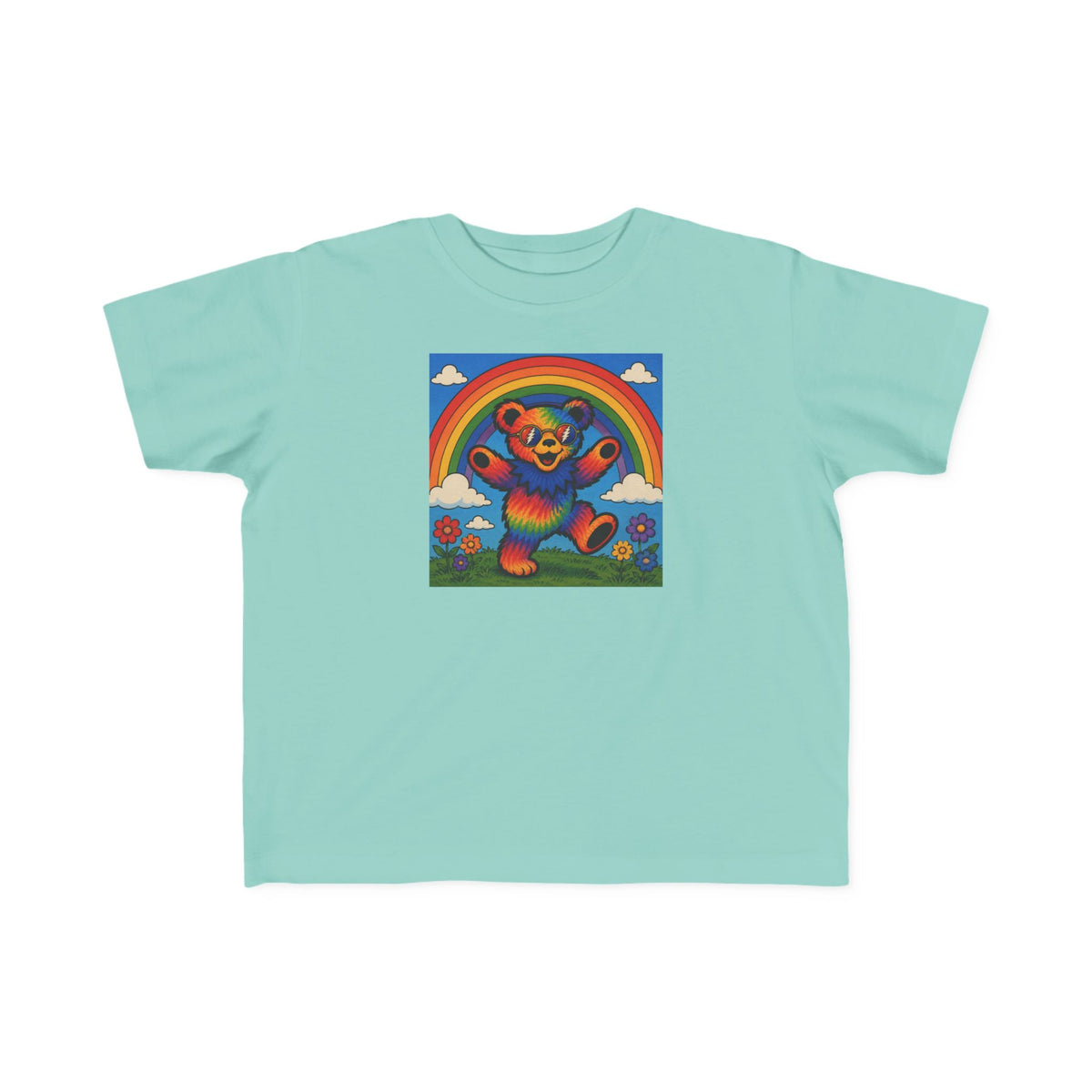 Grateful Dead Rainbow Dancing Bear Toddler Tee | Colorful Retro Grateful Dead Style