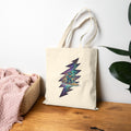 Grateful Dead Paddleboarding dead bear Cosmic Bear Lightning Bolt Tote Bag | Canvas Market Bag