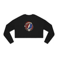 Skull Lightning Santa Hat Cropped Sweatshirt | Grateful Dead Holiday, gift for deadhead, her