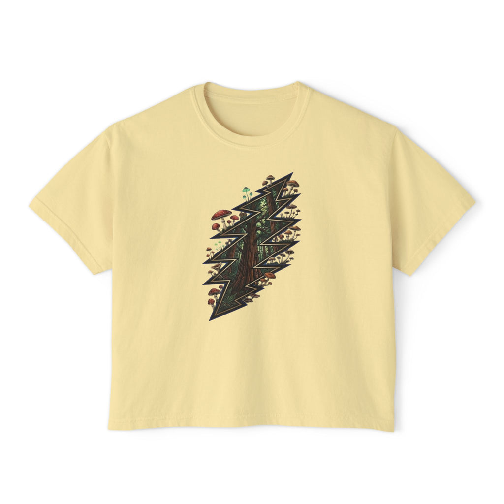Grateful Dead Forest Lightning Bolt Tee | Woodland Mushrooms, Trees, Nature Graphic