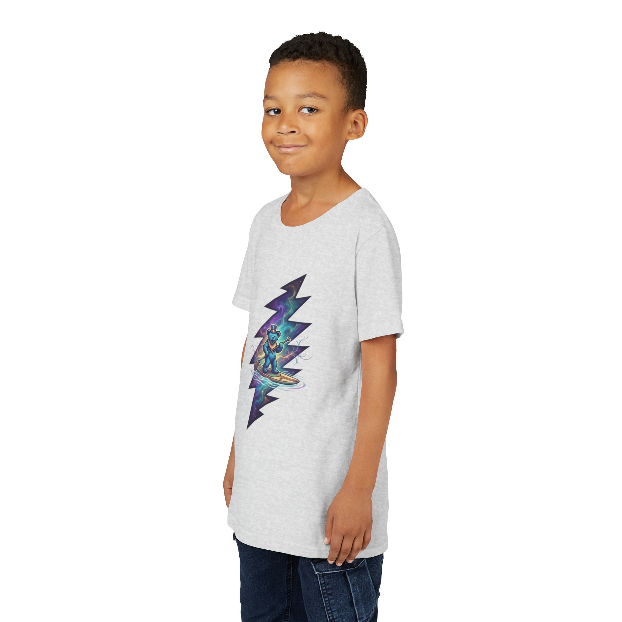 Grateful Dead Cosmic Surfing Bear Youth Tee | Lightning Bolt Space Art