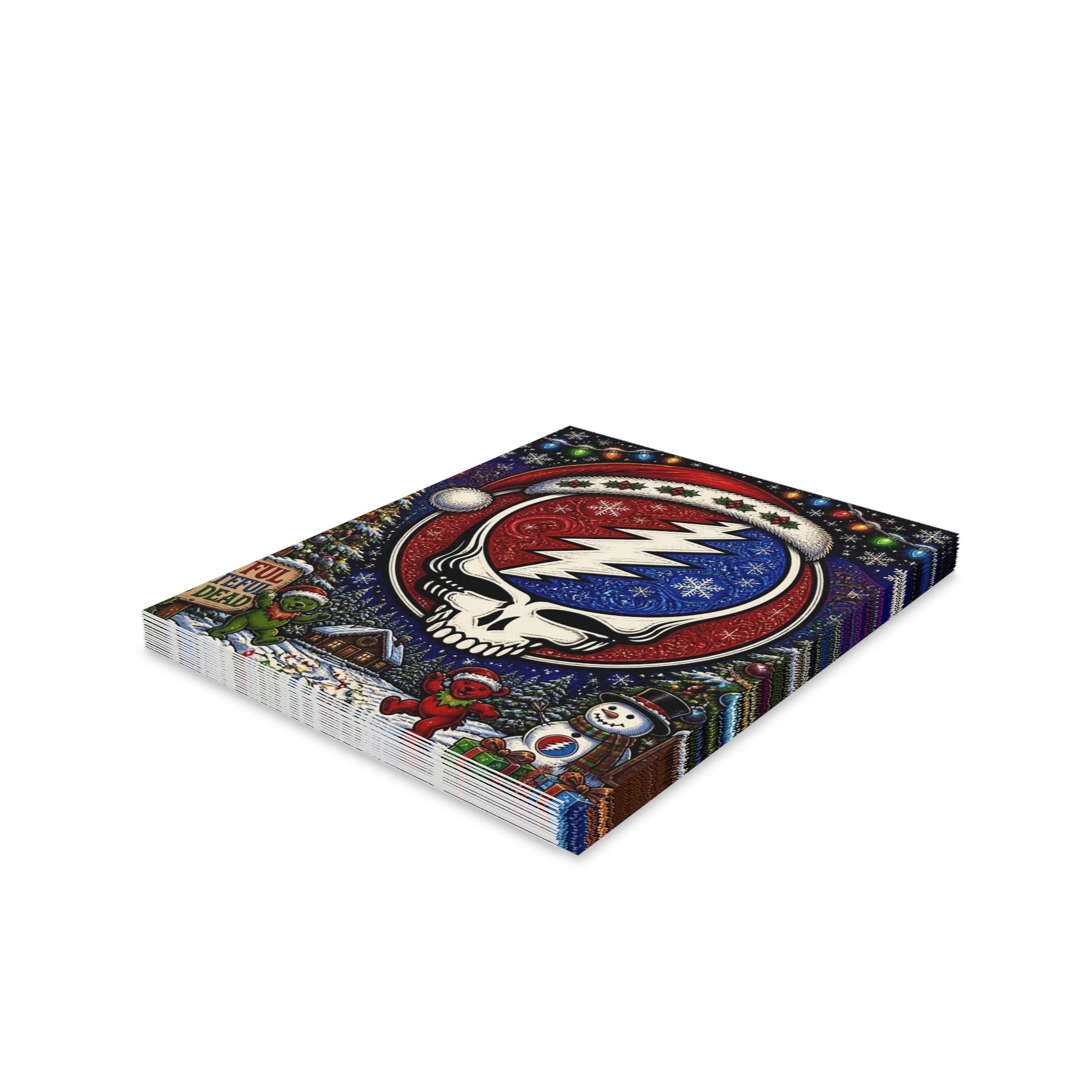 Grateful Dead Steal Your Face Santa Greeting Cards