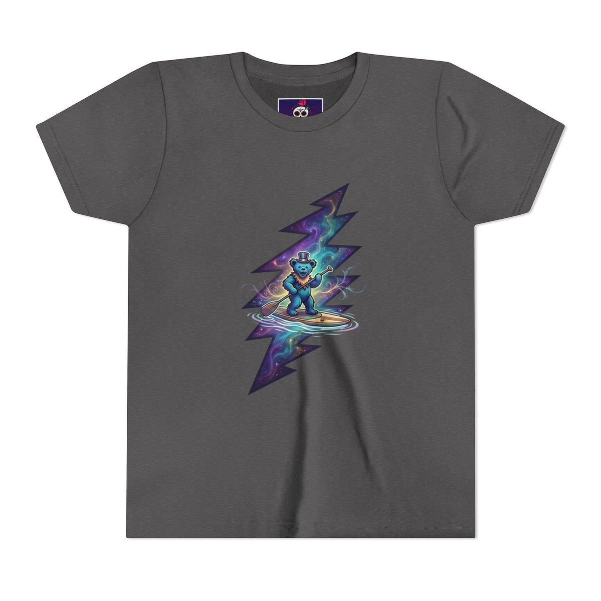 Grateful Dead Cosmic Surfing Bear Youth Tee | Lightning Bolt Space Art