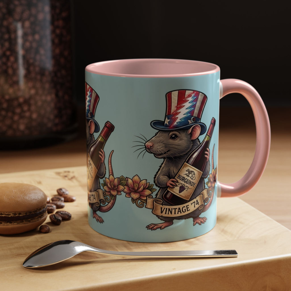 Grateful Dead Wharf rat  Accent Coffee Mug | Vintage '74 , gift for a deadhead dad, mom, friend, brother
