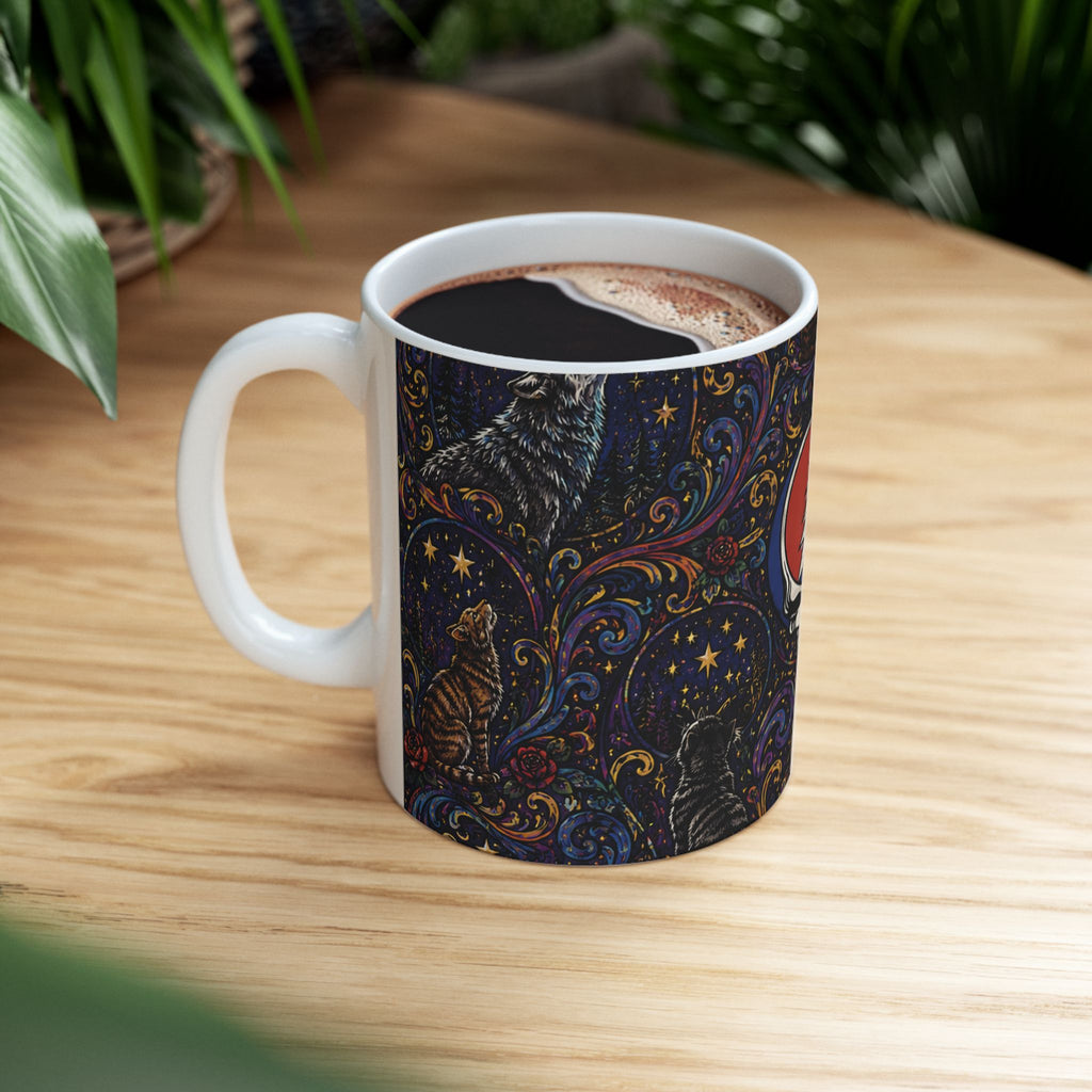 Steal Your Face Skull psychedelic pattern Mug | Ceramic coffee cup, Grateful Dead inspired, gift for a deadhead