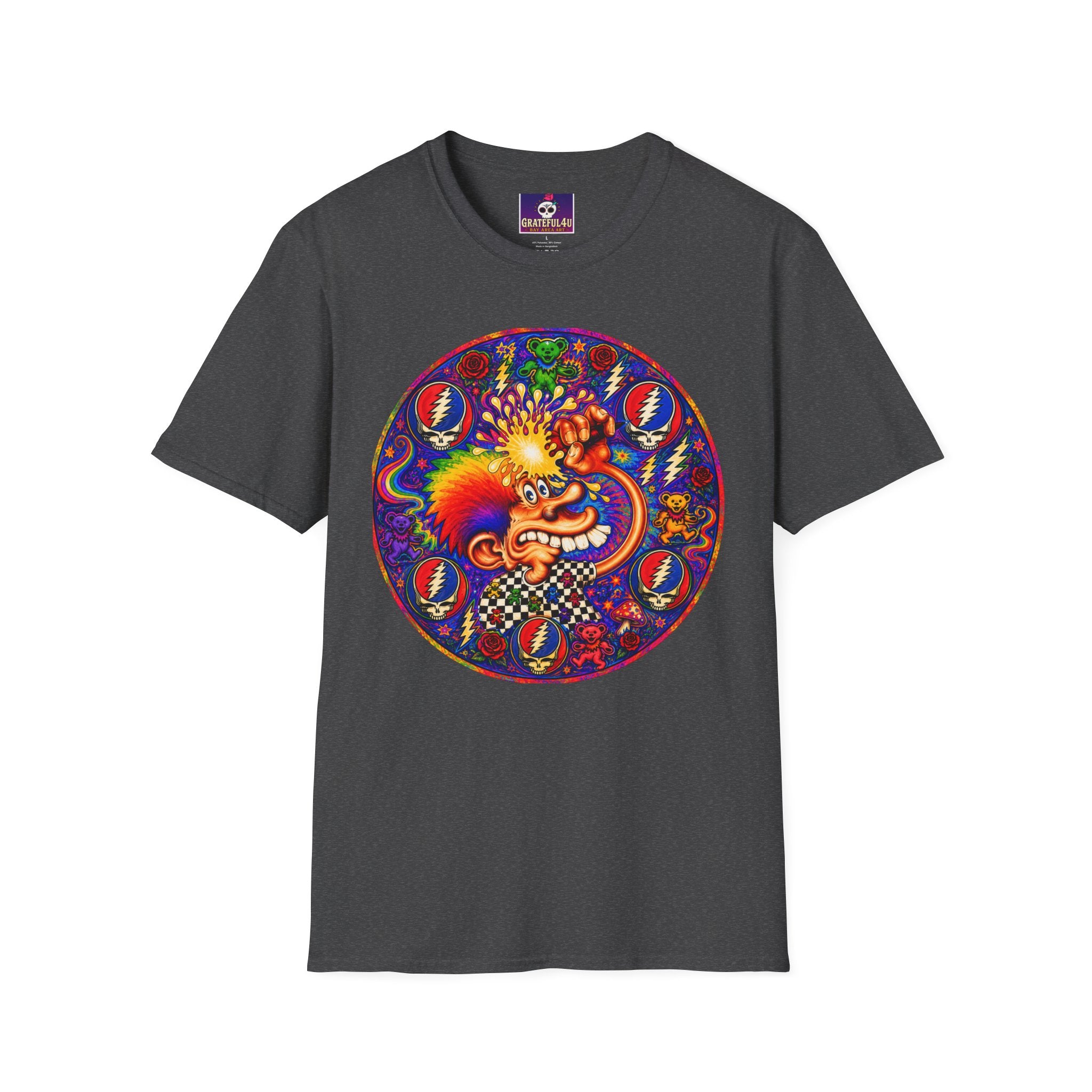 Psychedelic Grateful Dead T-Shirt | Retro Rainbow Skull Lightning
