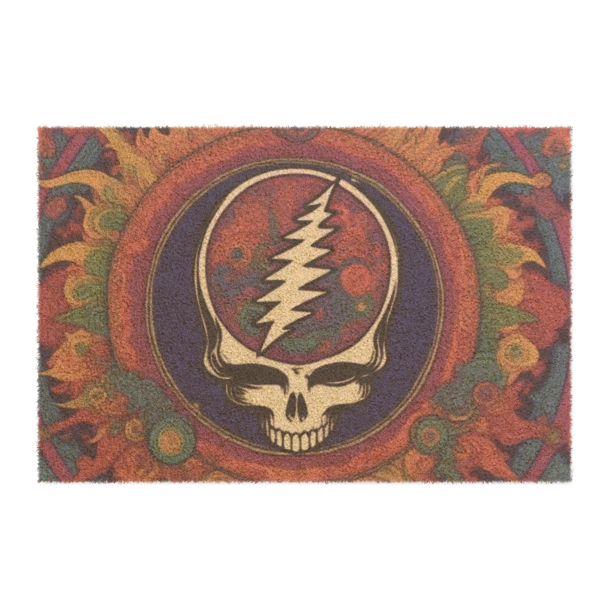 Steal Your Face Skull Doormat | Psychedelic Grateful Dead Entrance Mat