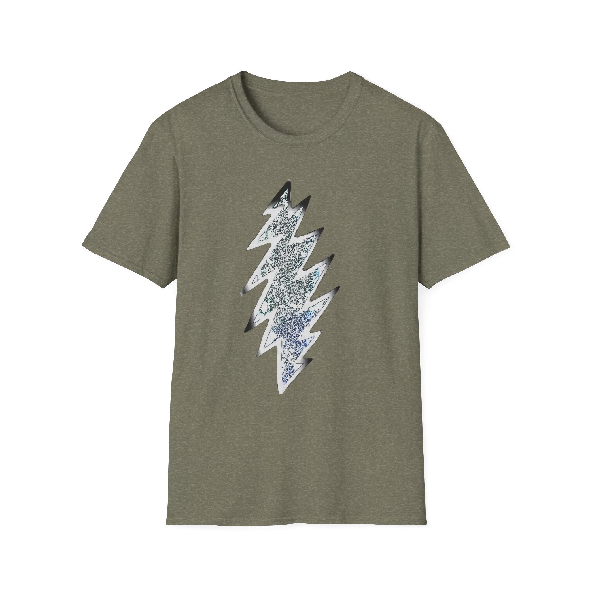 Lightning Bolt Graphic Tee, Unisex Softstyle T-Shirt, Casual Wear, Music Festival Shirt, Summer Vibes, Gift for Him/Her