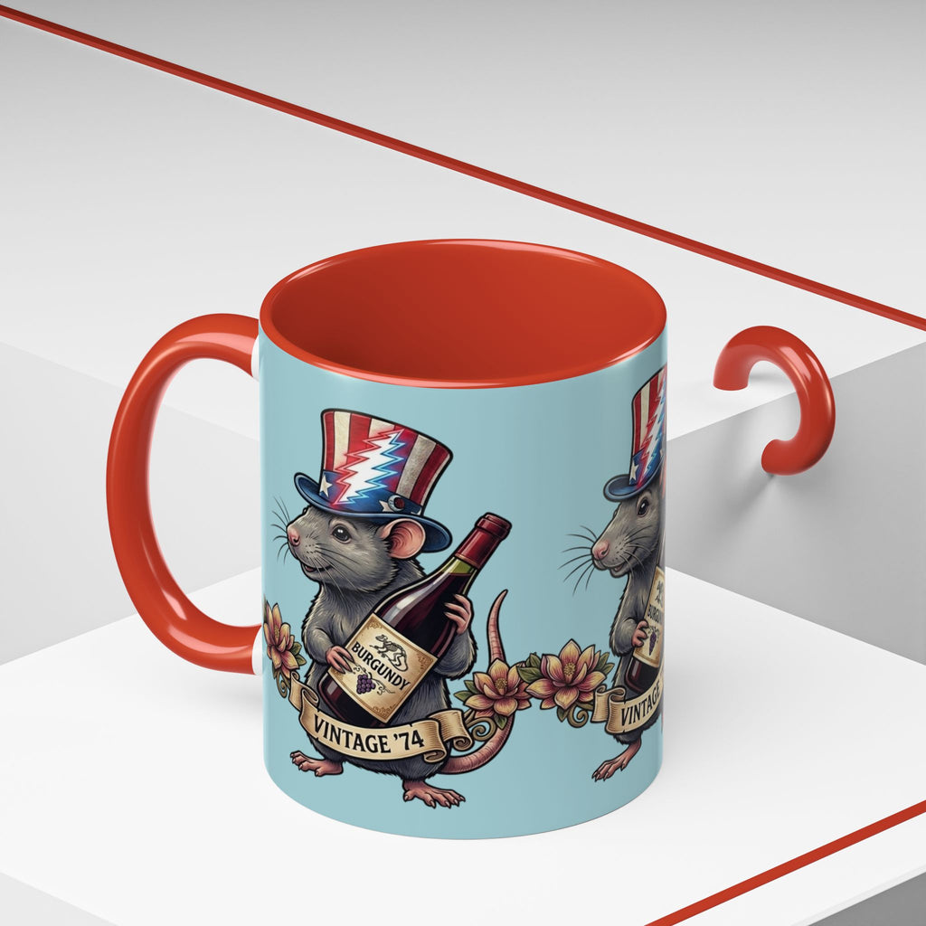 Grateful Dead Wharf rat  Accent Coffee Mug | Vintage '74 , gift for a deadhead dad, mom, friend, brother