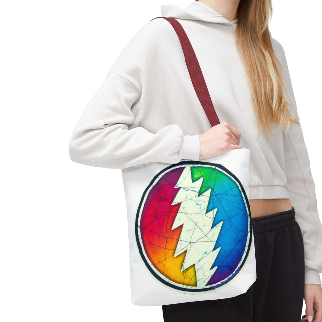Rainbow Steal Your Face Tote Bag | Psychedelic Grateful Dead Circle