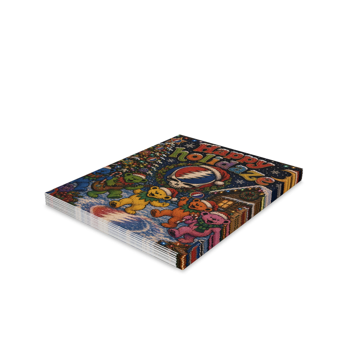 Grateful Dead dancing bears Happy Holidaze Greeting Card
