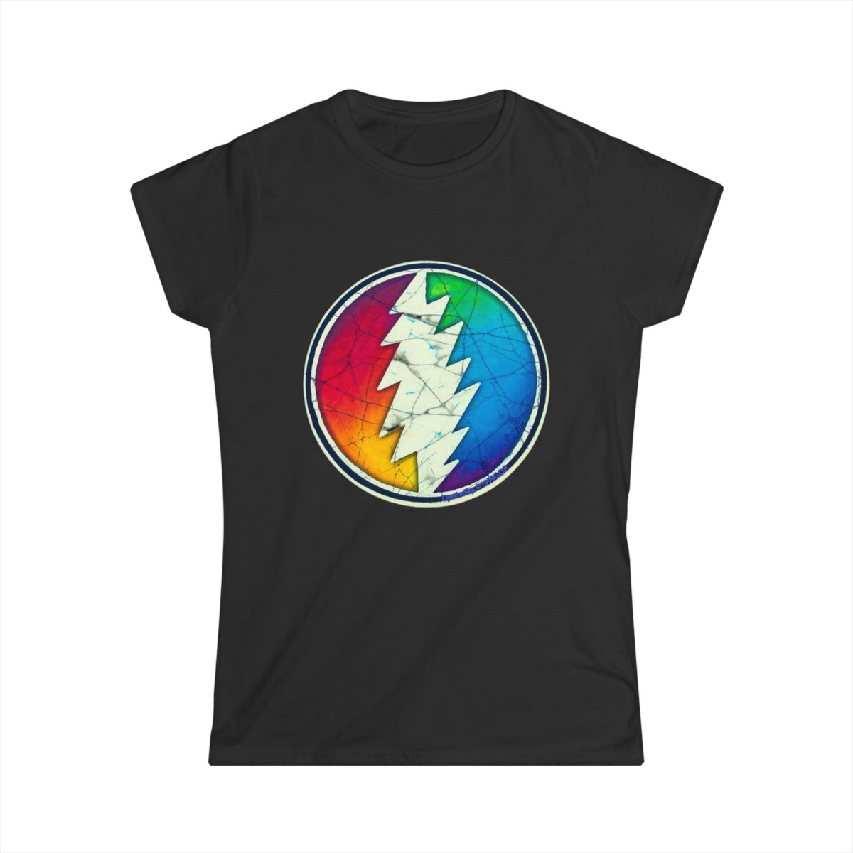 Rainbow Lightning Bolt Circle Tee | Psychedelic Grateful Dead Inspired Shirt