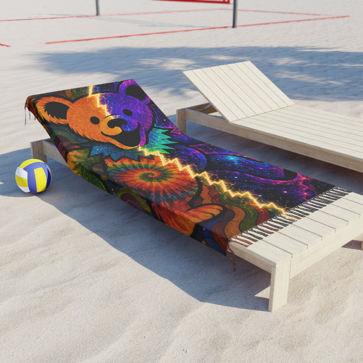 Tie-Dye Grateful Bear Beach Towel | Psychedelic Galaxy Boho