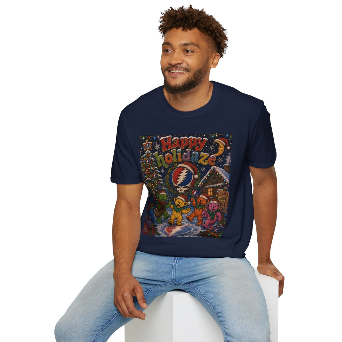 Happy Holidaze Grateful Dead Holiday T-Shirt | Steal Your Face Santa Christmas Tee