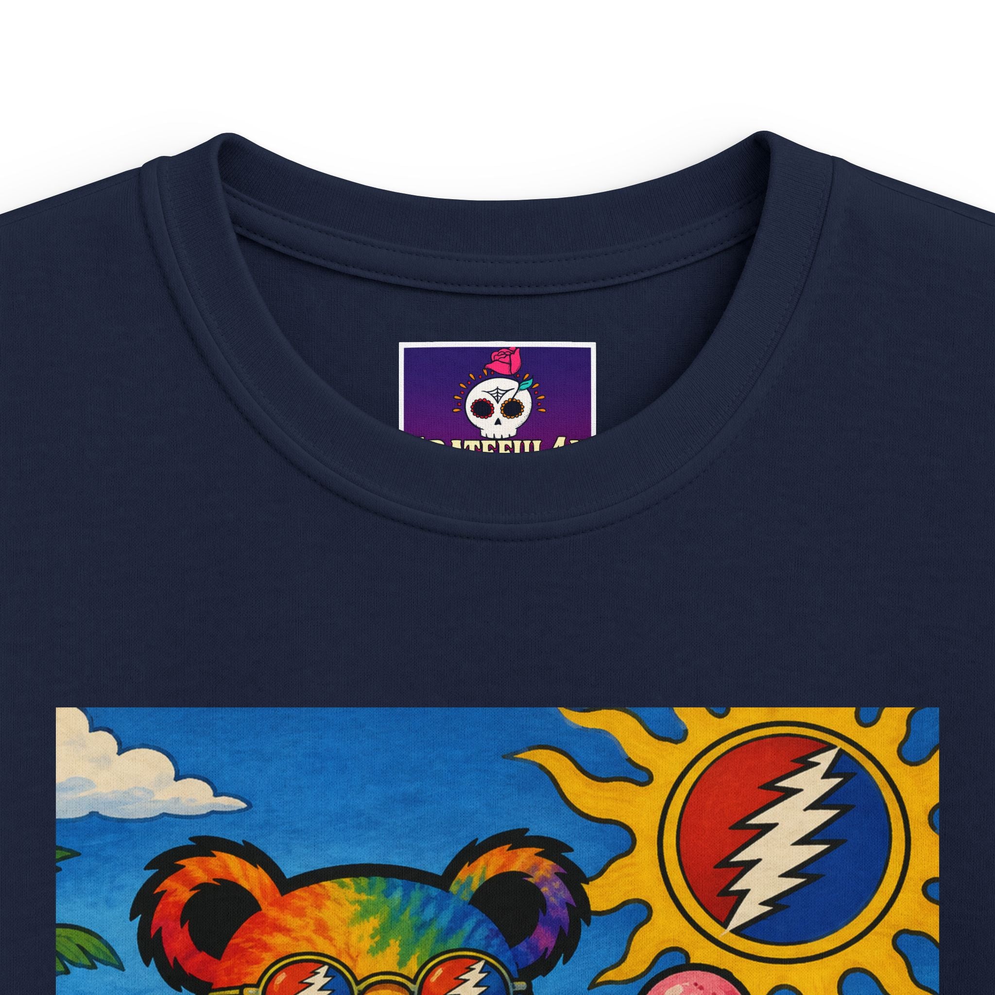 Rainbow Dancing Bear Kids Tee | Sunshine, Flowers, Psychedelic Grateful Dead Art