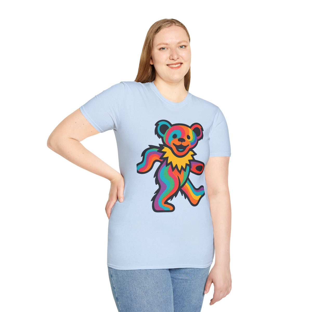 Colorful Dancing Bear T-Shirt | Rainbow Psychedelic Grateful Dead Style