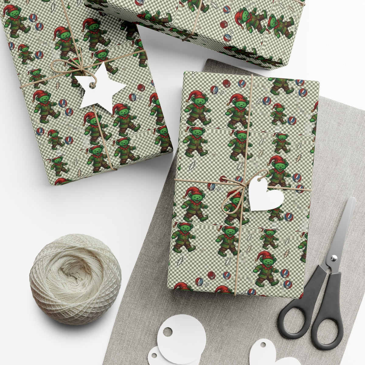 Grateful Dead Holiday Pattern Gift Wrap | Red Music Band Wrapping Paper