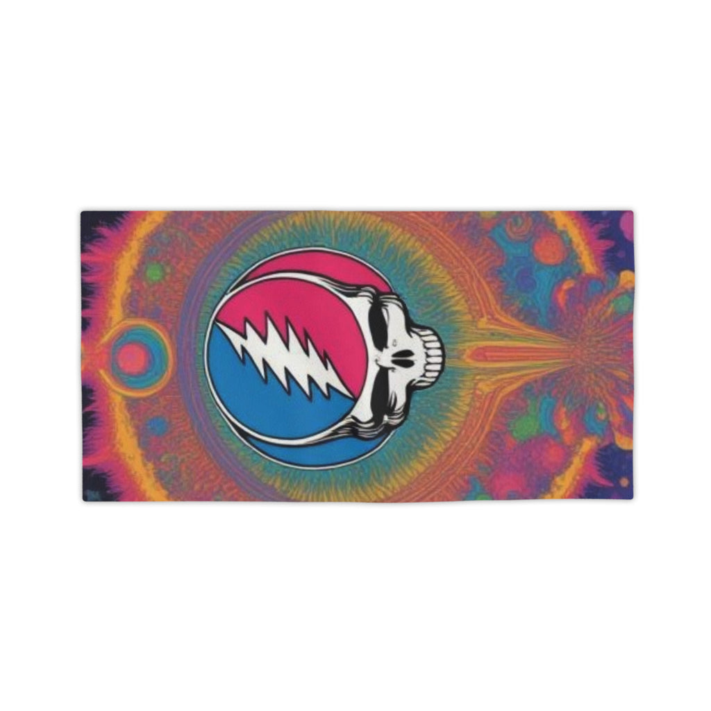 Psychedelic Lightning Skull Beach Towel | Tie-Dye Grateful Dead Inspired